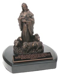 Skulptur "Der gute Hirte" - bronzefarben