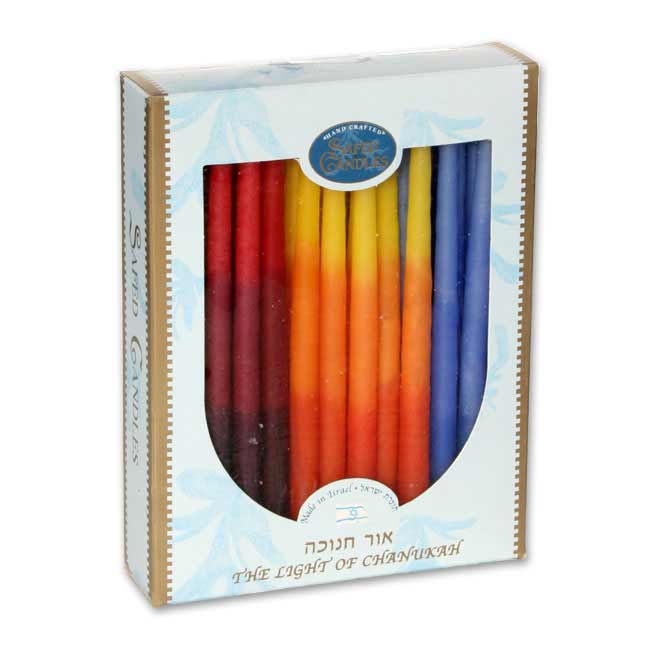 Bunte Chanukka-Kerzen aus Safed - schlichte Form