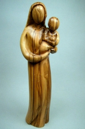 Olivenholz-Figur "Mutter mit Kind" - ca. 22 cm