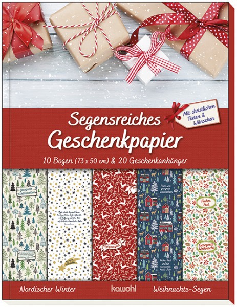 Geschenkpapier Geschenkpapier: Geschenkpapier-Buch: Weihnachts-Segen