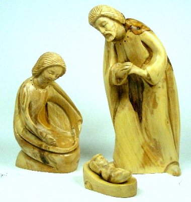 HeiligeFamilieDreiteilig Olivenholz-Figur "Heilige Familie" - dreiteilig
