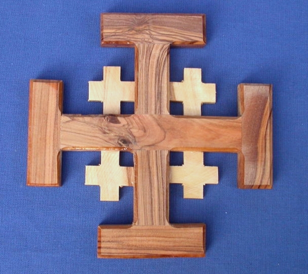 Olivenholz-Jerusalemkreuz