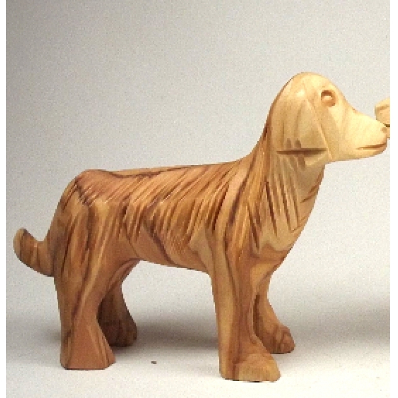 Olivenholzfigur "Hund", kraus