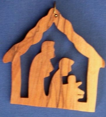 Heilige_Familie_Stall Weihnachtsbaumanhänger "Heilige Familie im Stall"