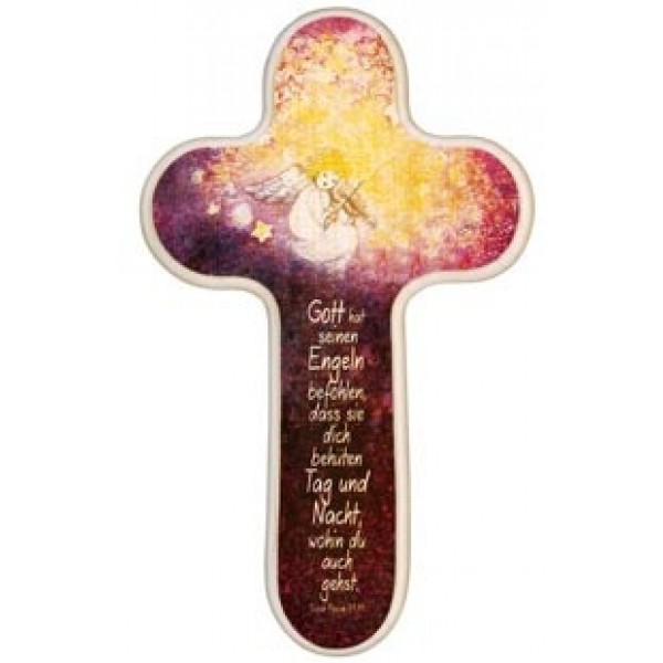 Holzkreuz "Engel mit Geige"
