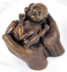 Quelle des Lebens - Bronzefarbener Steinguss