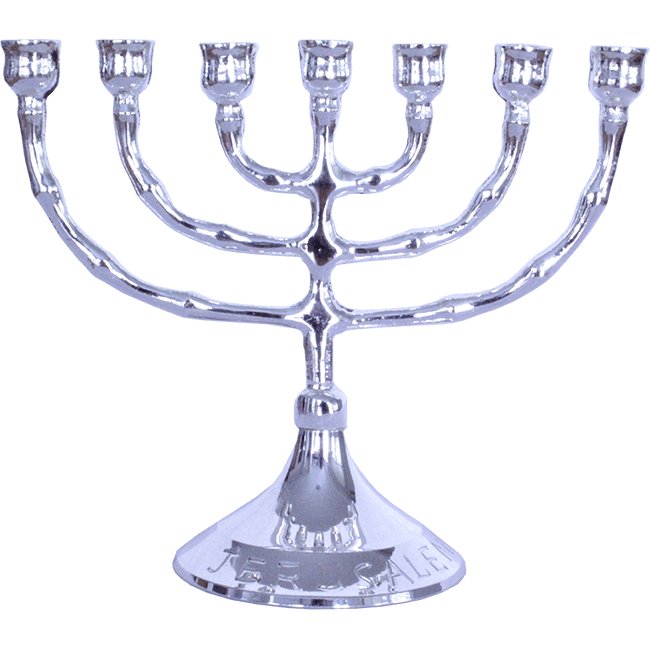 Kleine Menorah, versilbert, 12 cm