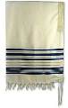 Talit (Tallit) aus reiner Wolle (blau-silber)