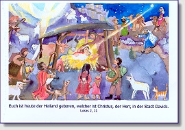 Weihnachts-Faltkarte "Euch ist heute der Heiland geboren ..."