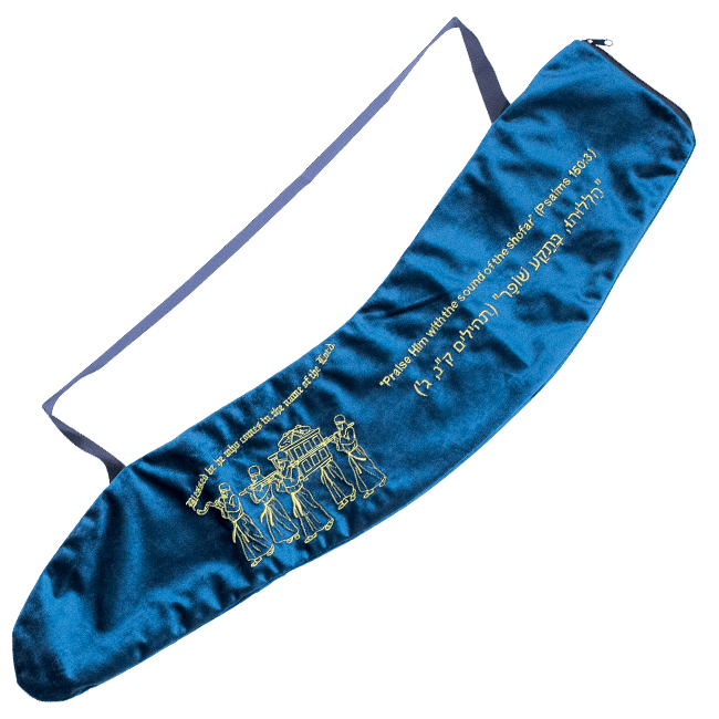 Schofar-Tasche "Bundeslade", blau, 105 cm