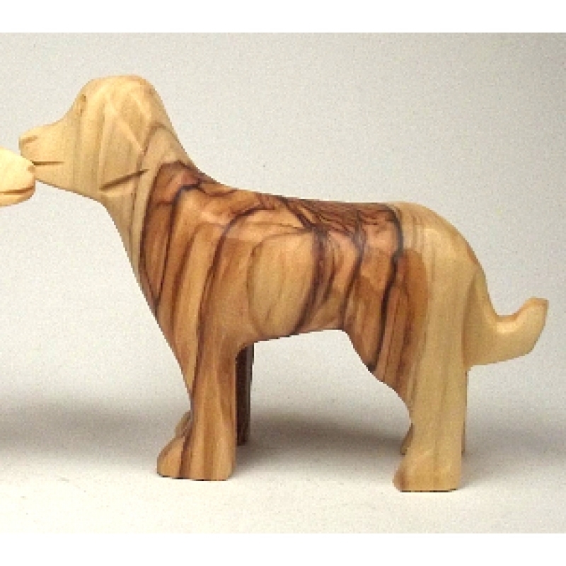 Olivenholzfigur "Hund", glatt