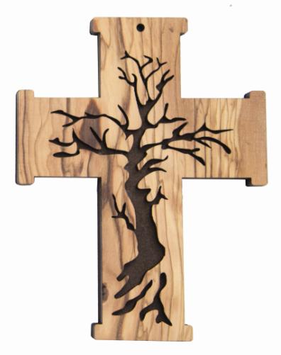 Olivenholz, Cross - Tree of Life (Baum des Lebens)