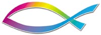 Aufkleber "Fisch - Design" - regenbogenfarben