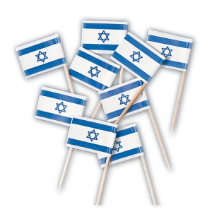 Israelfahne als Sticker-Fähnchen, Set mit 25 Stück
