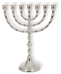 Menorah silberfarben - ca. 24,5 cm