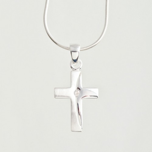 Anhänger "Kreuz" mit Zirkonia-Stein