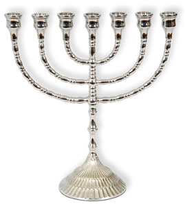 Menorah silberfarben - ca. 29,5 cm