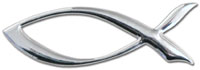 Aufkleber "Fisch - Relief" - silberfarben
