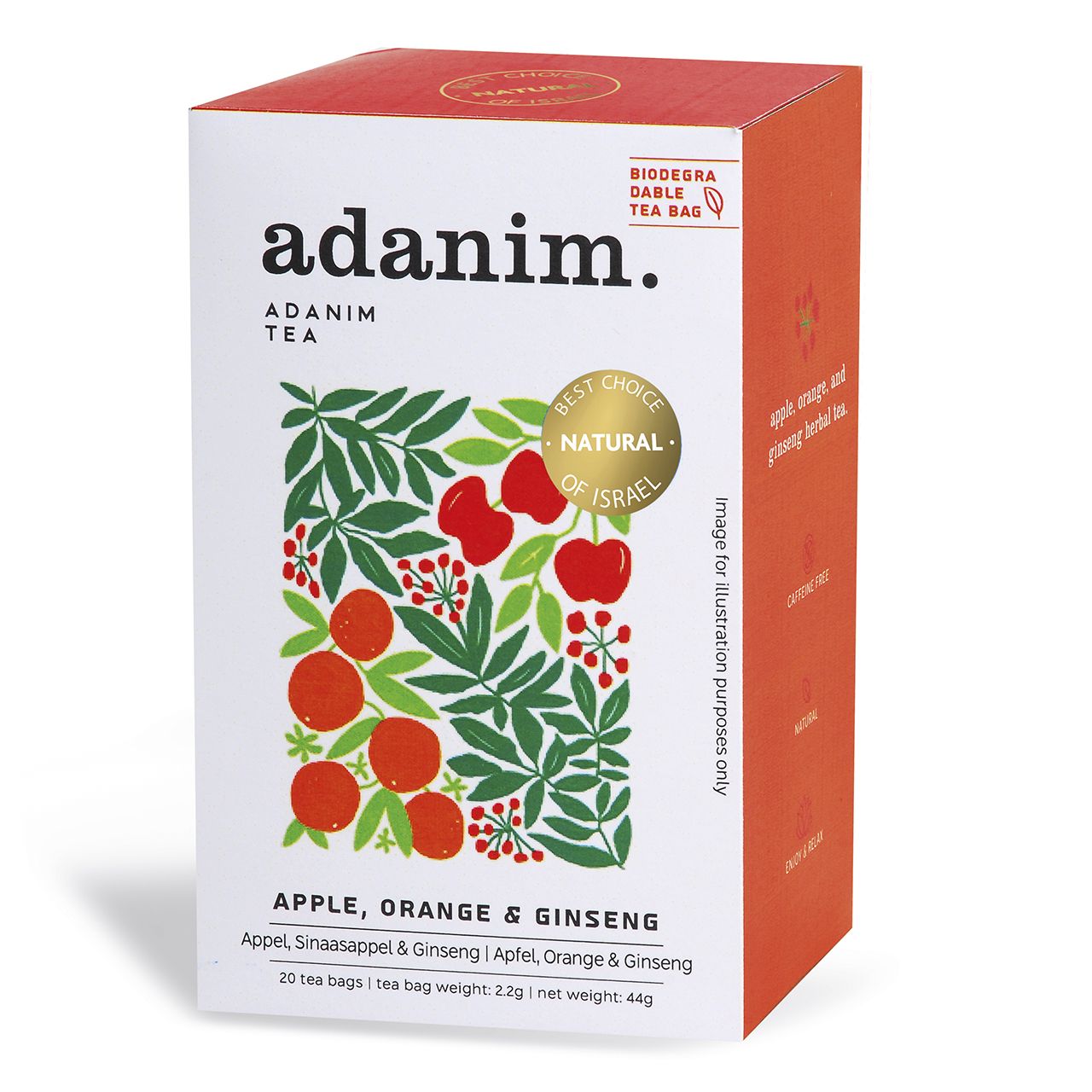 Adanim Kräutertee mit Apfel, Orange und Ginseng