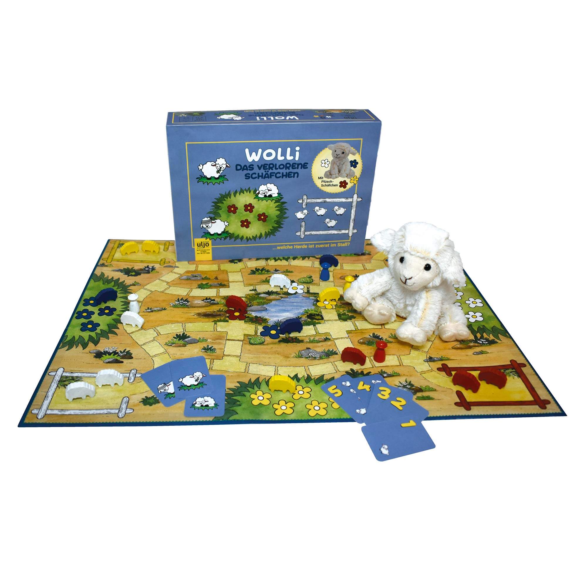 Brettspiel „Wolli, das verlorene Schäfchen“
