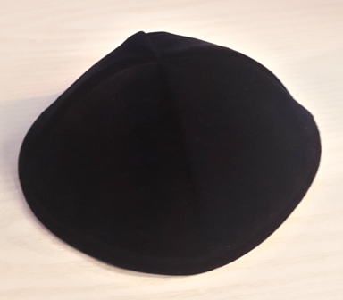 Kippa aus Samt - blau unifarben