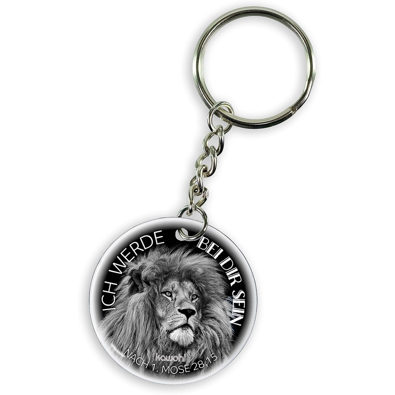 Löwe Schlüsselanhänger "Ich werde bei Dir sein - 1.Mose28,15"