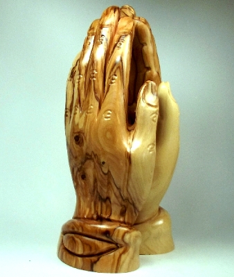 Olivenholz-Figur "Betende Hände" -  ca. 15 cm