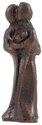 Figur "Paar mit Kind" - bronzefarben
