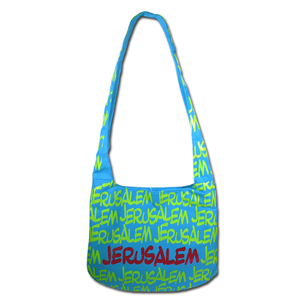 Umhängetasche "Jerusalem" - blau-gelb-rot