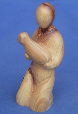 Olivenholz-Hirte knieend, ca. 11 - 12 cm