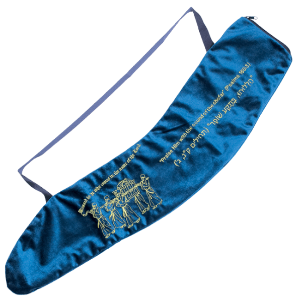 Schofar-Tasche "Bundeslade", blau, 106 cm